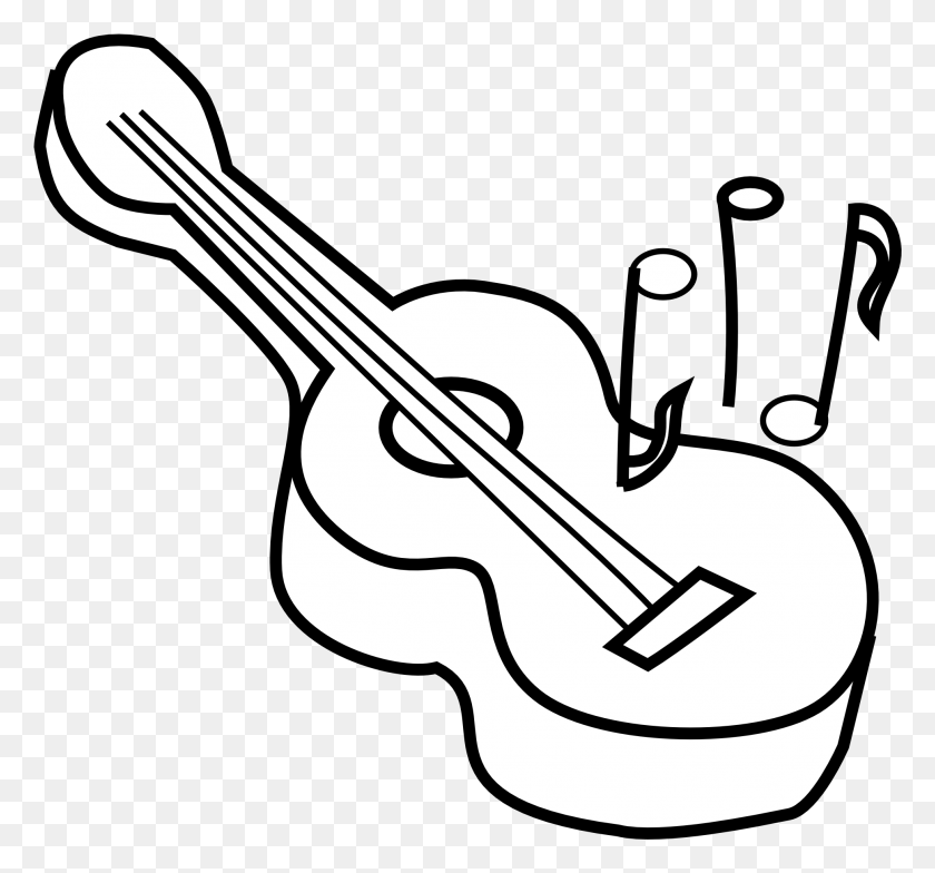 1938x1800 Black And White Guitar Free Download Clip Art Clipart - Musical Instruments Clipart Black And White