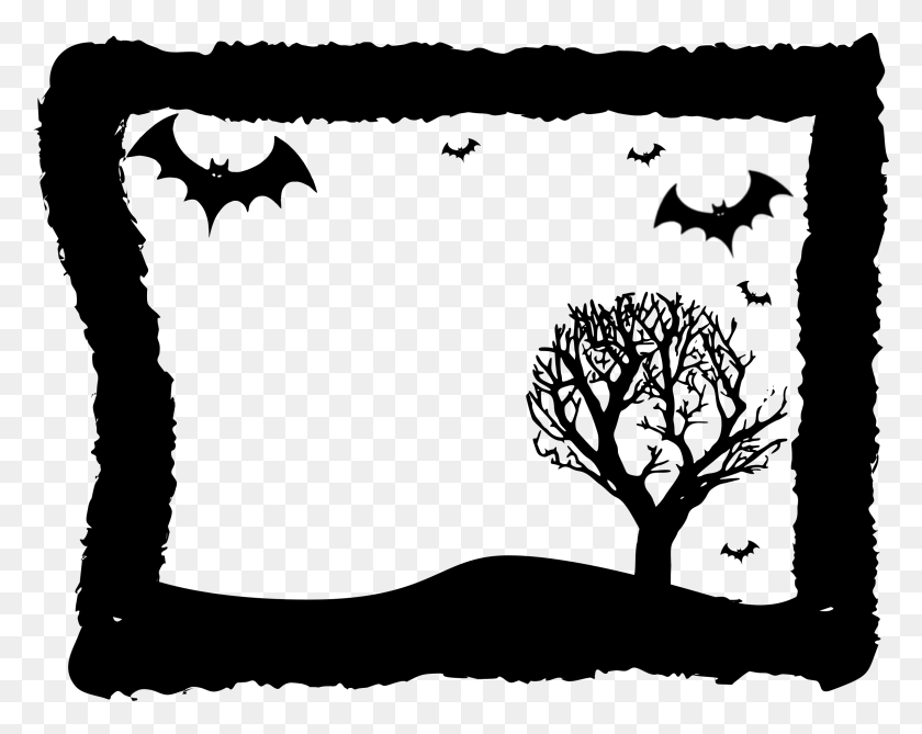 2400x1875 Black And White Halloween Border In Png Fun For Christmas - Border PNG