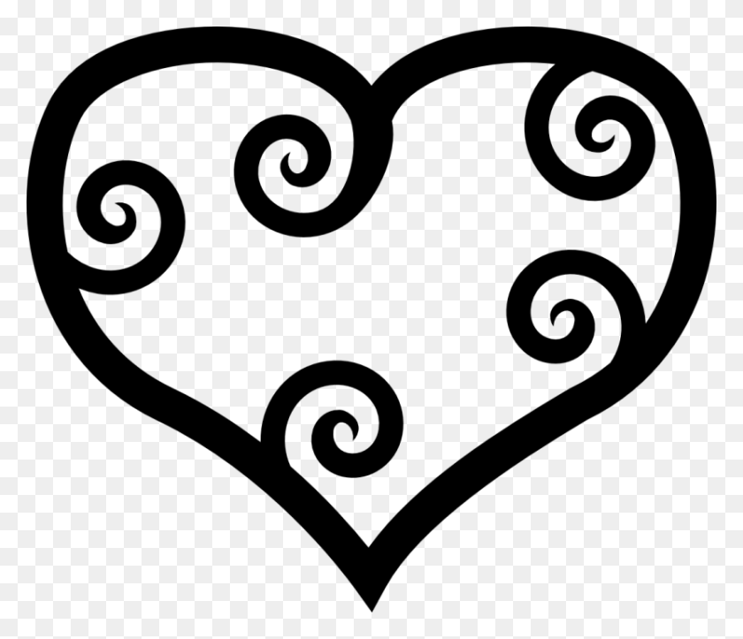 830x706 Черно-Белое Сердце Клипарт - Бесплатный Клипарт Сердца Черно-Белое