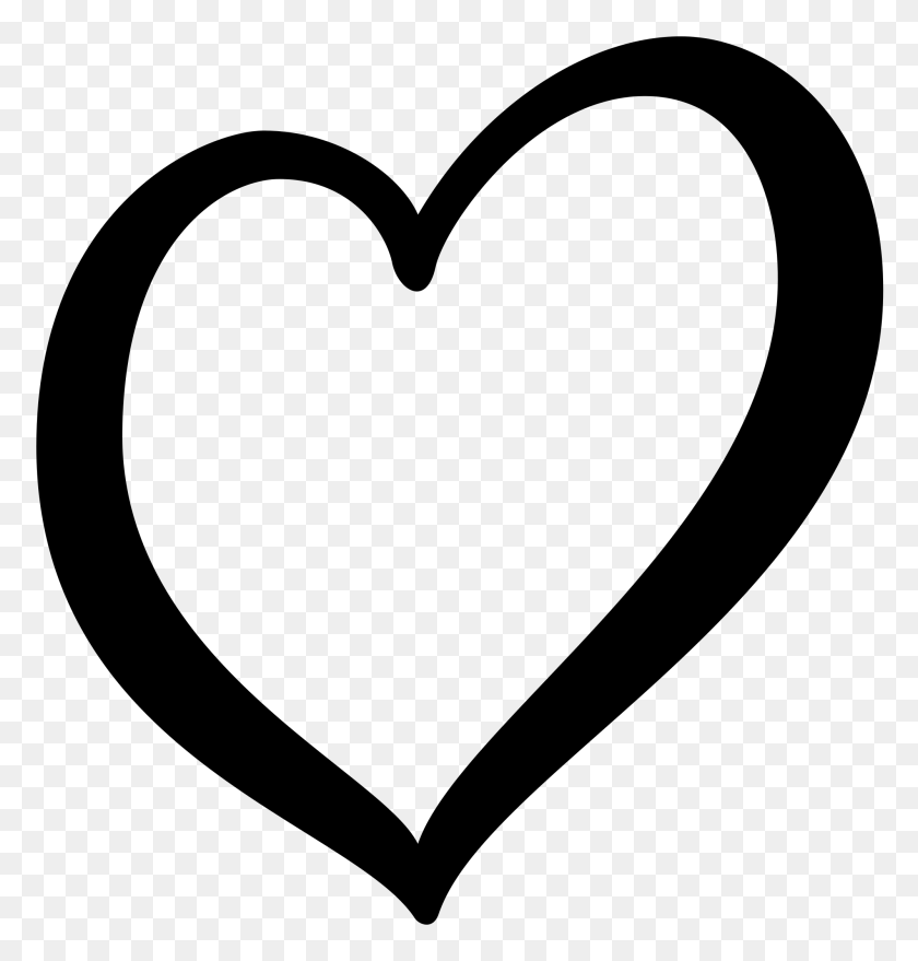 2000x2101 Черно-Белое Сердце Клипарт Лучшее Из Свежих Белых Сердечек - Сердце Клипарт Бесплатно