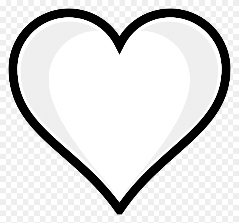 999x928 Черно-Белое Сердце Рисунок Баннер Клипарт - Сердце Баннер Картинки