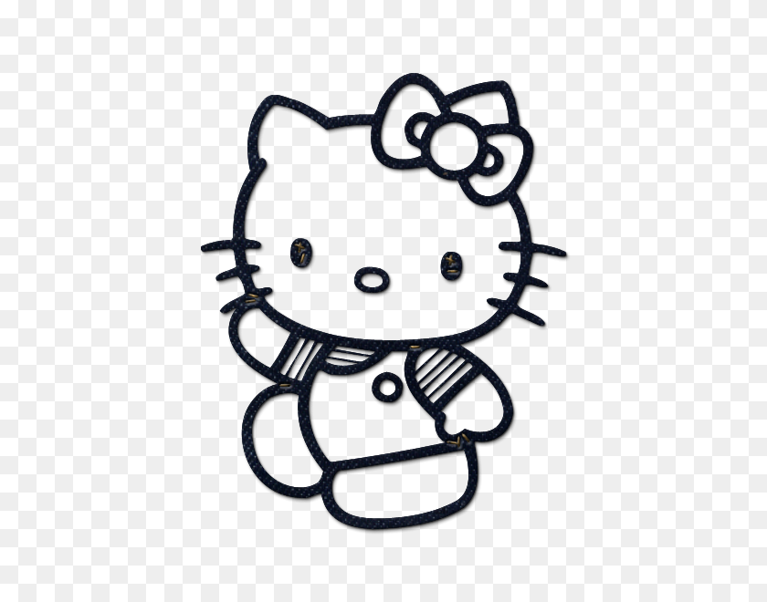600x600 Бесплатные Черно-Белые Раскраски Hello Kitty. Художественные Раскраски. Клипарт