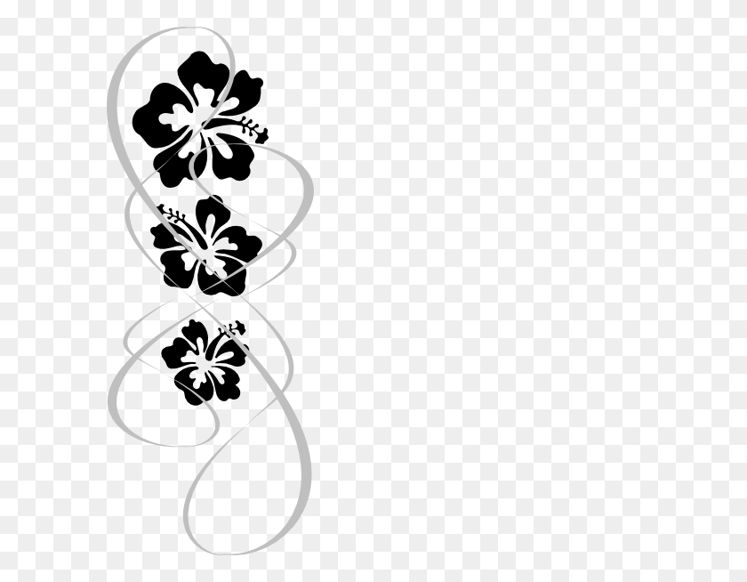 600x594 Black And White Hibiscus Free Download Clip Art Free Clip Art - Mom Black And White Clipart