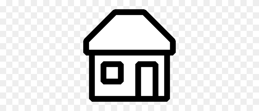 300x300 Black And White House Icon Clip Art - Big House Clipart