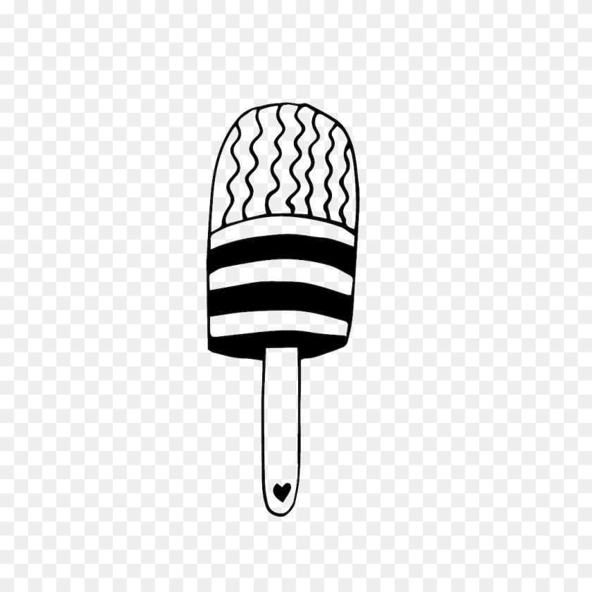 1024x1024 Black And White Ice Cream Cartoon Vector Free Download Vector - Black And White Ice Cream Clipart