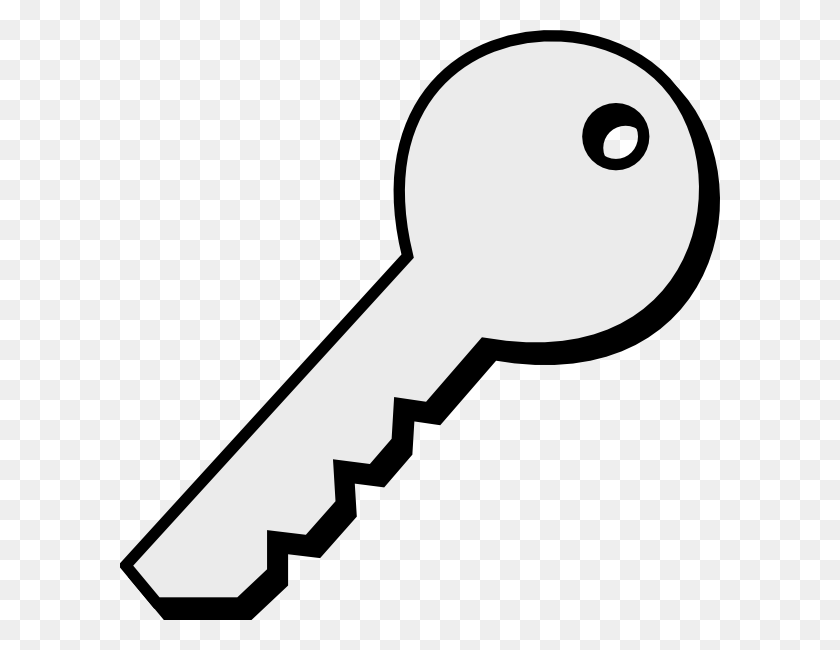600x590 Black And White Key Clip Art - Open Door Clipart Black And White