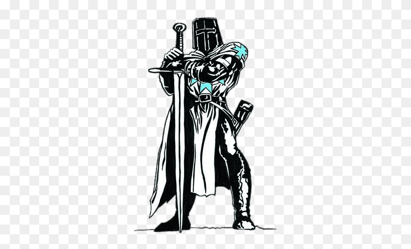 301x450 Black And White Knight Transparent Png - Black Knight PNG