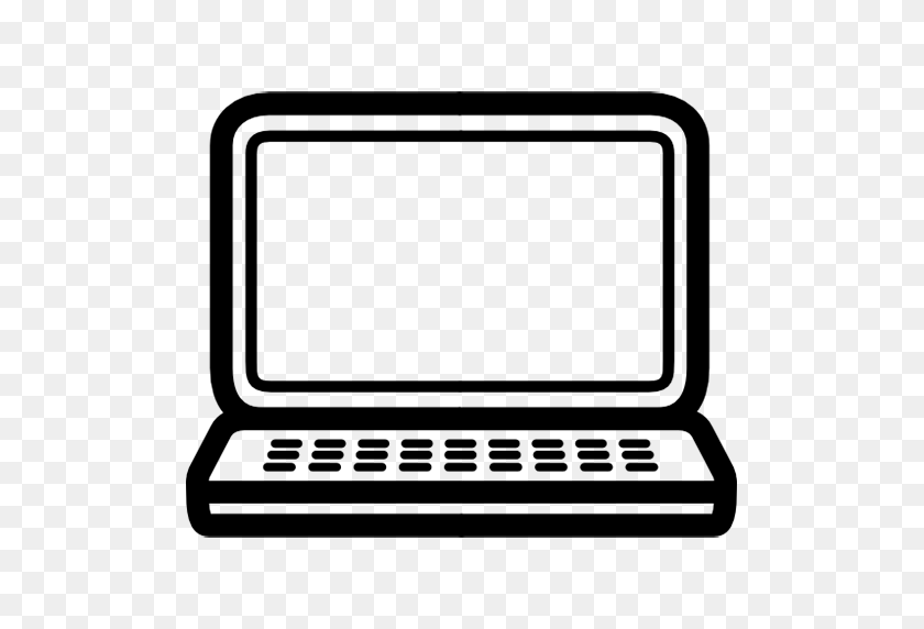 512x512 Black And White Laptop Icon Png Web Icons Png - Laptop Icon PNG