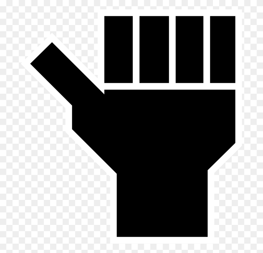 707x750 Black And White Logo Hand Symbol - Black Power Fist PNG