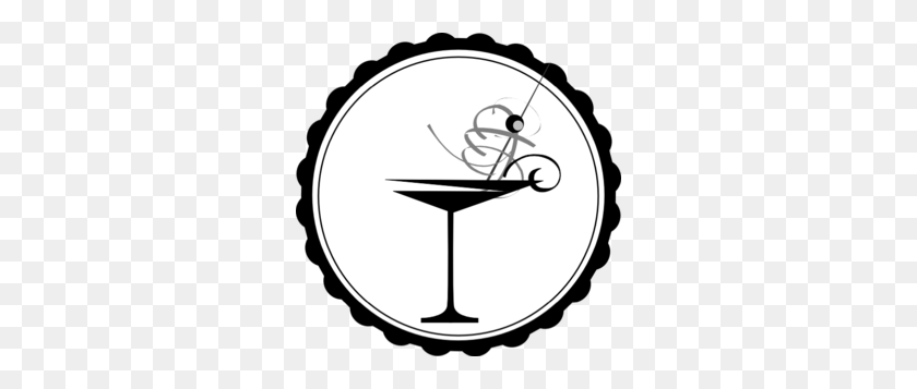 298x297 Black And White Martini Glass Clip Art - Wine Clipart Black And White