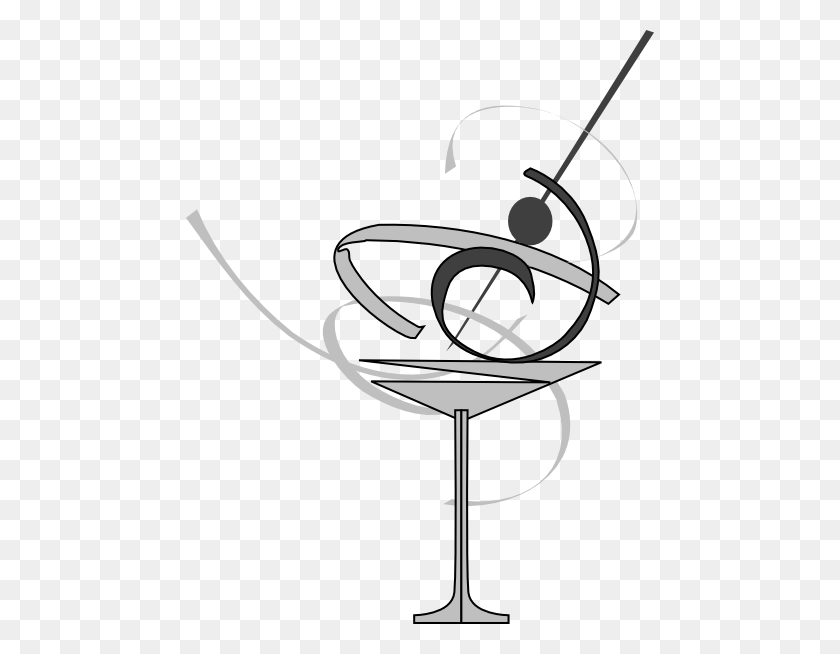 468x594 Black And White Martini Glass Edited Clip Art - Torn Paper Clipart