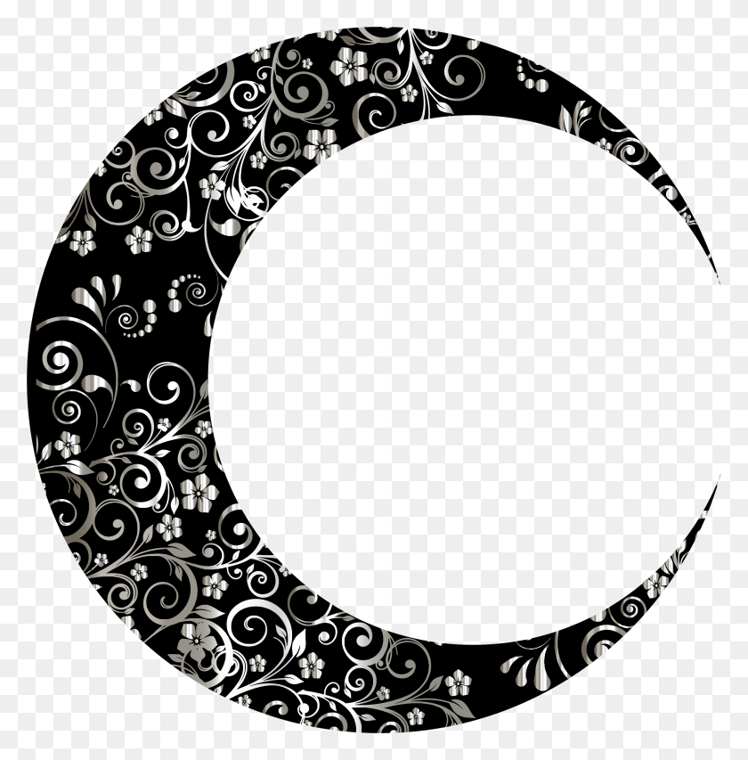 2264x2304 Black And White Moon - White Oval PNG