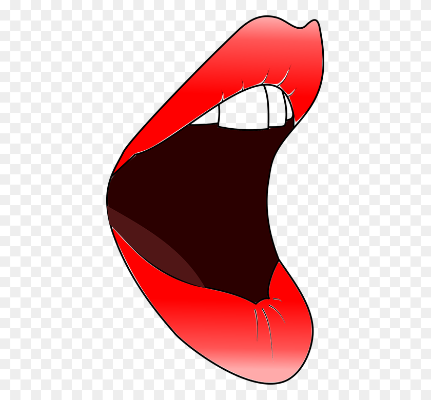 425x720 Black And White Mouth Open Singing Clipart - Singing Clipart Black And White