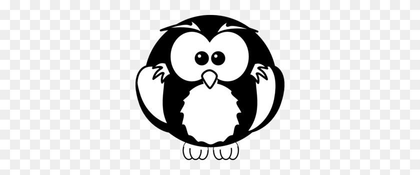 298x291 Black And White Owl Clip Art - Bird Clipart Outline