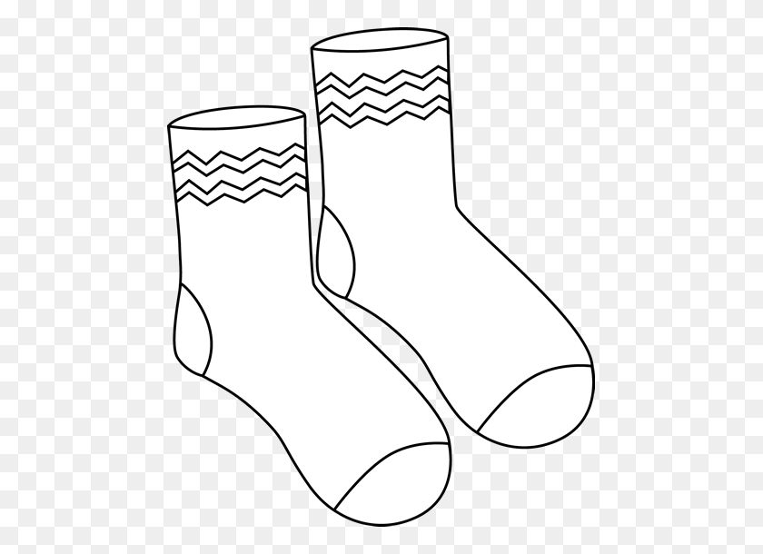 471x550 Black And White Pair Of Funky Socks Clip Art - Shoe Print Clipart Black And White