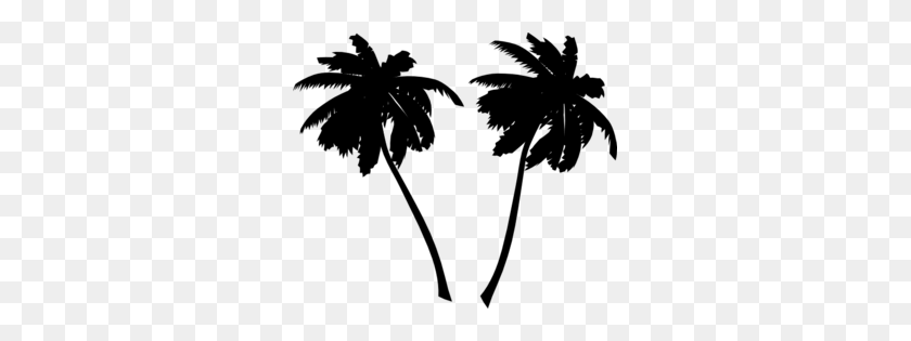 299x255 Black And White Palm Tree Clipart - Tree With Roots Clipart Black And White