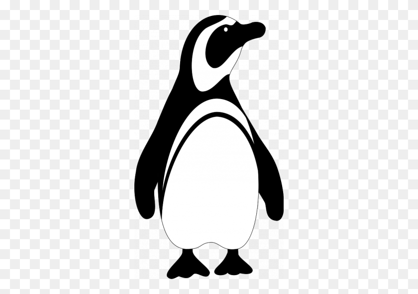 300x530 Черно-Белый Пингвин Клипарт Картинки - Буква C Черно-Белый Клипарт