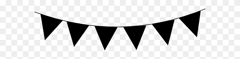 600x147 Black And White Pennant Banner Clipart Clip Art Images - Pennant PNG