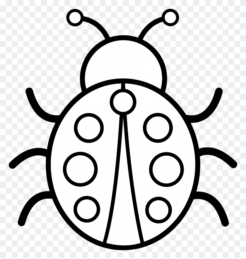 5729x6049 Black And White Pictures Cute Colorable Ladybug - X Ray Clipart Black And White