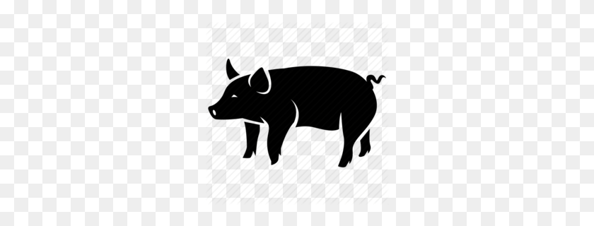 260x260 Black And White Pig Clip Art Clipart - Pig Clipart Black And White