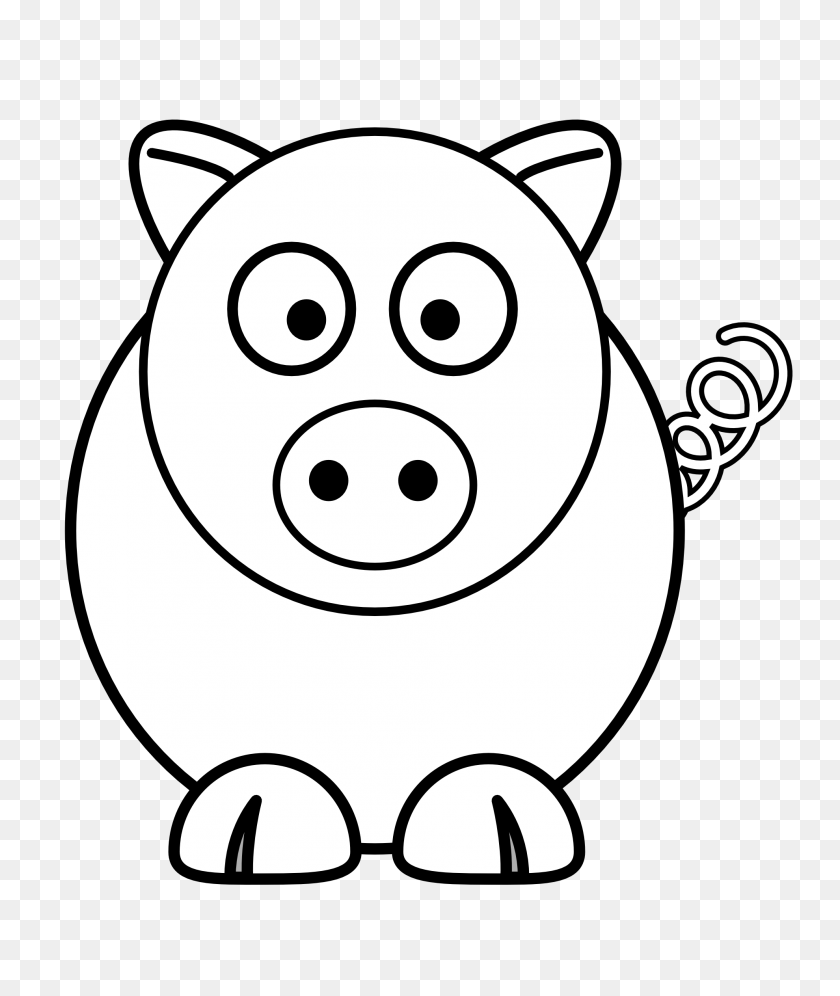1979x2375 Black And White Pig Clipart No Background Collection - Pig Clipart Black And White
