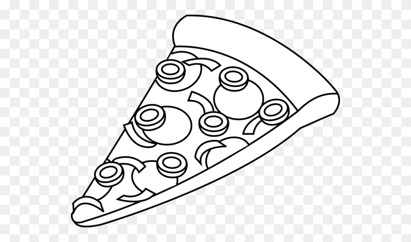550x436 Black And White Pizza Clipart - Pepperoni Pizza Clipart