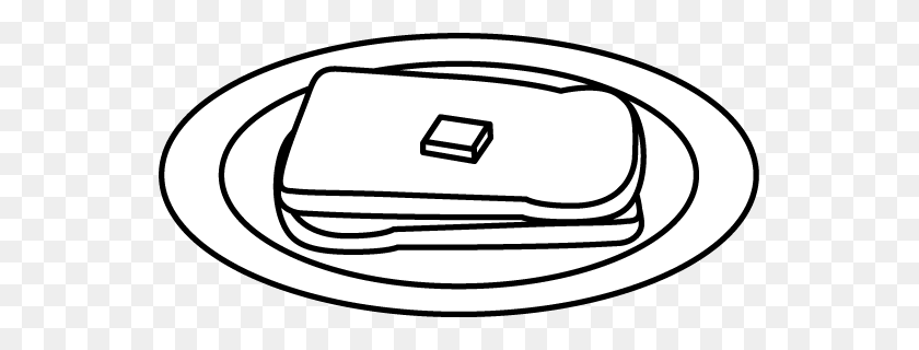 549x260 Black And White Plate Of Buttered Bread Clip Art - Bread Black And White Clipart