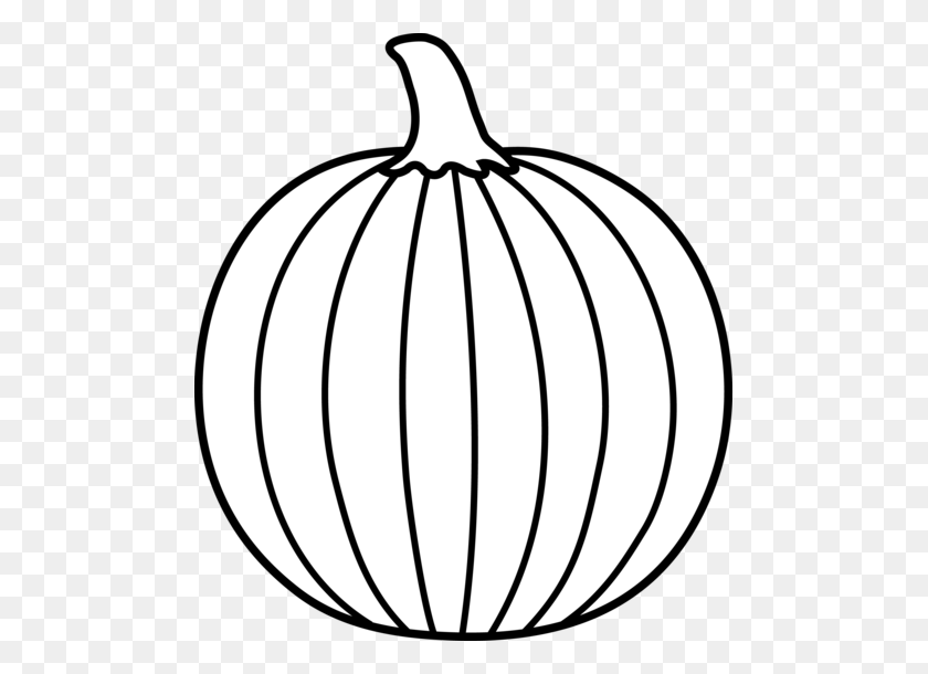 487x550 Black And White Pumpkin Lineart - Harvest Clipart