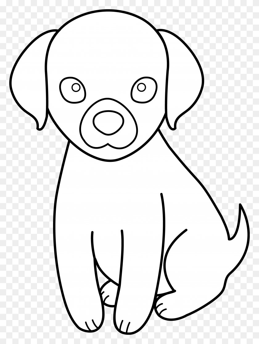 3426x4650 Black And White Puppy Dog House Clipart, Free Download Clipart - Clipart Black And White Dog
