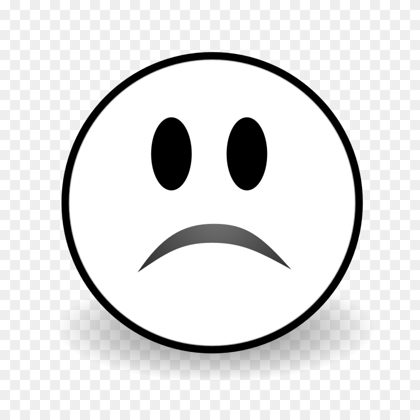 1331x1331 Black And White Sad Face Clip Art - Frown Clipart