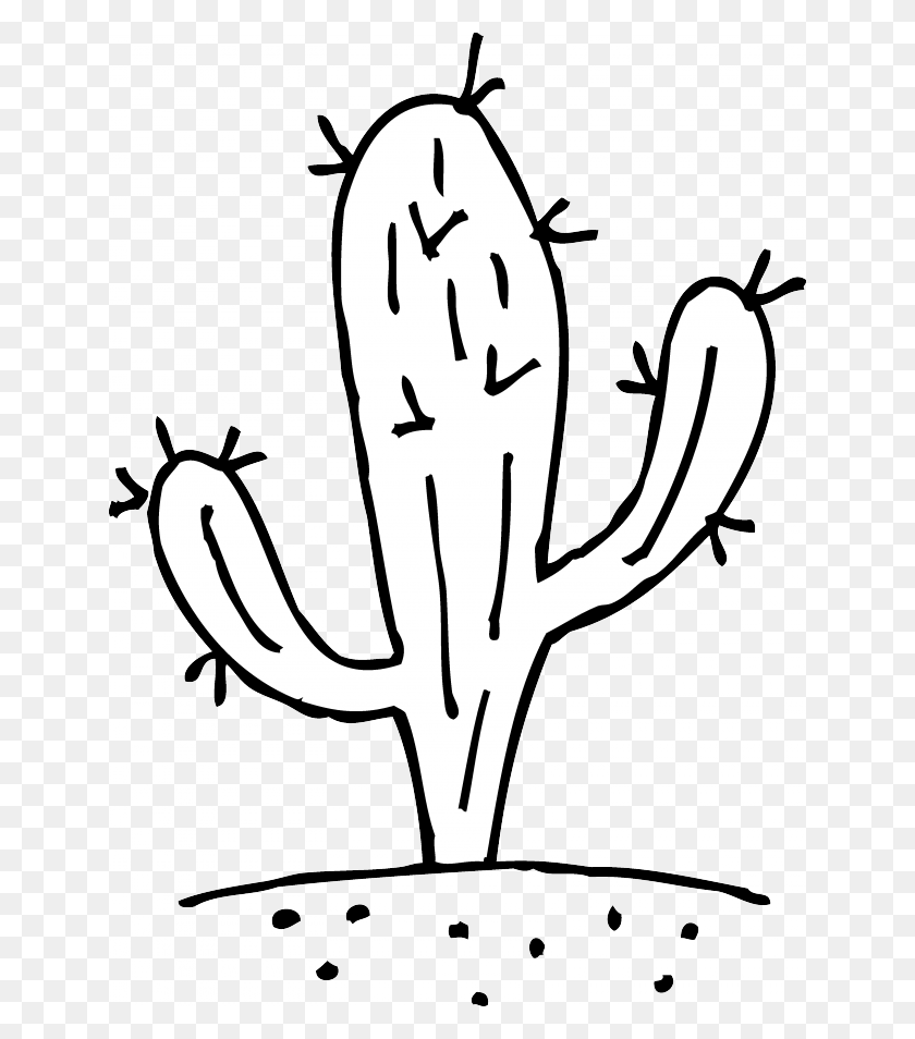 640x894 Black And White Saguaro Drawing Clip Art - Free Goat Clipart