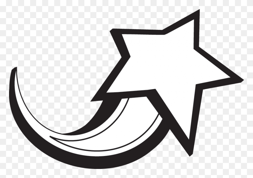 870x592 Black And White Shooting Star Clipart Transparent Png - Shooting Stars PNG