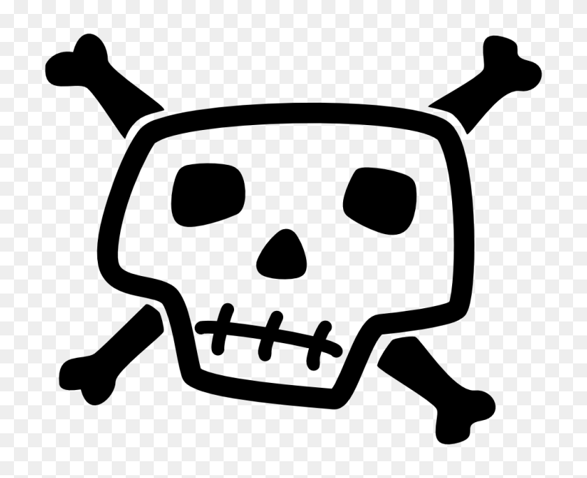 1000x800 Black And White Skull And Crossbones Free Clipart Image Shrink - Skull And Crossbones Clip Art