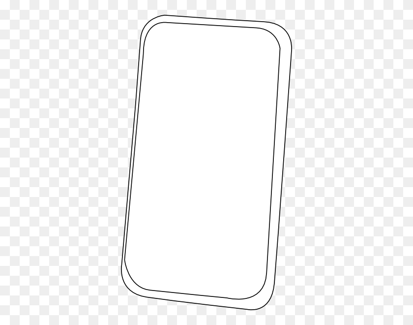 348x600 Black And White Smartphone Clipart - Mobile Phone Clipart
