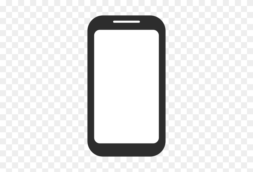 512x512 Black And White Smartphone Icon - White Phone PNG