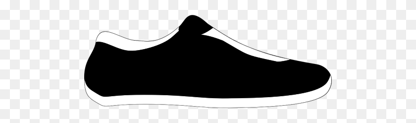 500x188 Black And White Sneaker Clip Art - Black And White Shoe Clipart