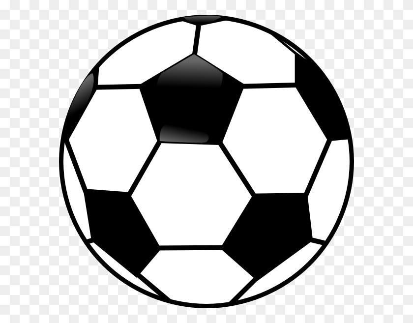 600x597 Black And White Soccer Ball Clip Art - Soccer Ball Clipart PNG