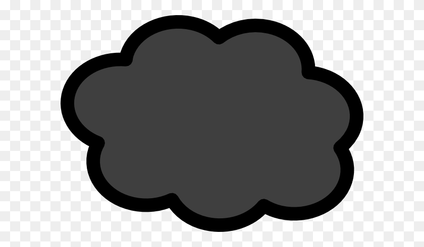 600x431 Black And White Storm Cloud Clip Art - Cloudy Day Clipart
