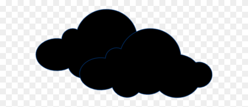 600x303 Black And White Storm Cloud Clip Art - Lightning Cloud Clipart