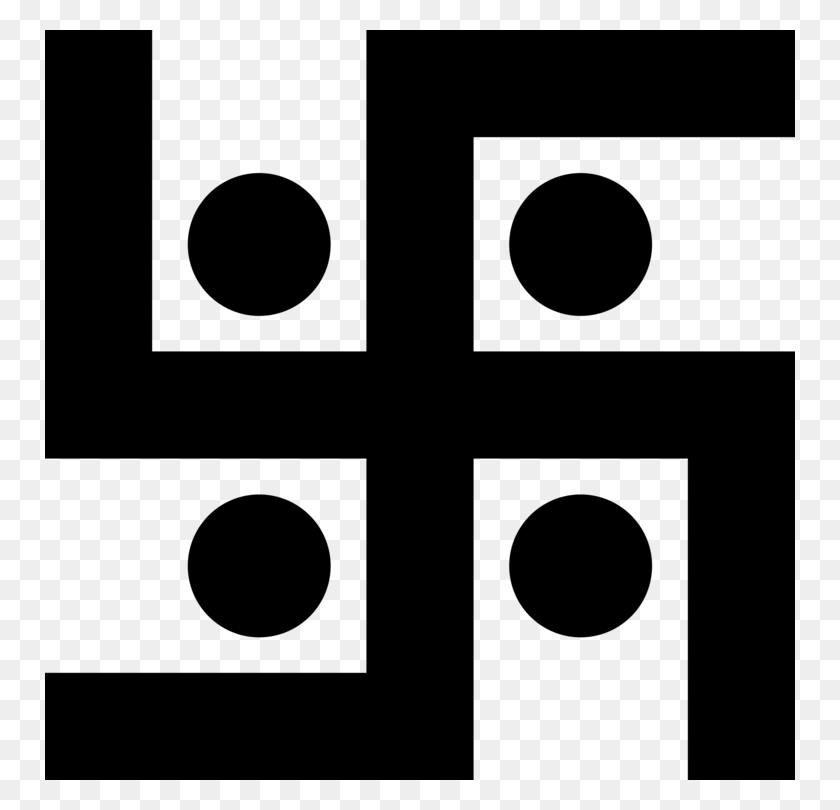 750x750 Black And White Swastika Symbol Om Hinduism - Om Clipart