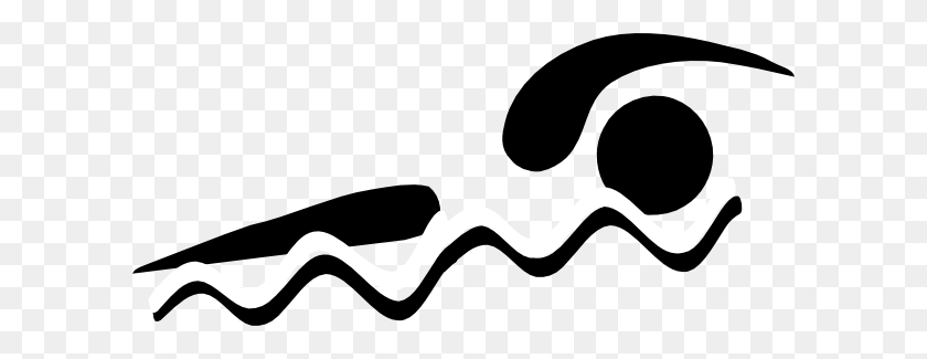 600x265 Black And White Swimmer Clipart Clip Art Images - Seashells Clipart Black And White