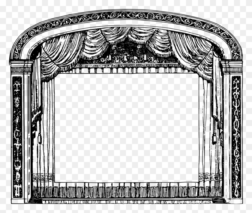 899x750 Black And White Theater Drapes And Stage Curtains Borders - Theater Clipart Black And White