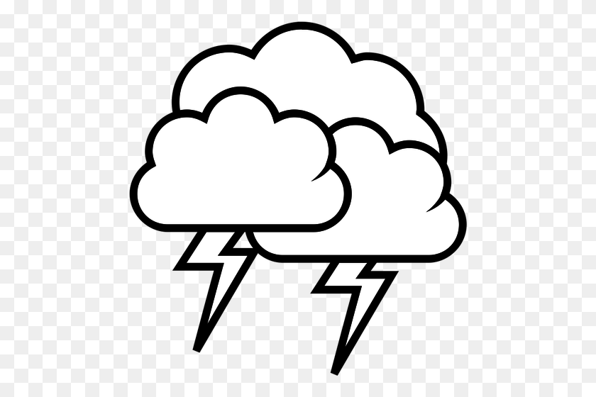 476x500 Black And White Weather Forecast Icon For Thunder Vector Graphics - Weather Clipart Black And White