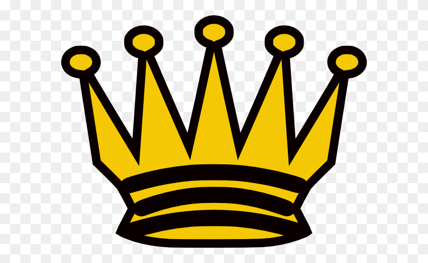 600x457 Black And Yellow Crown Clip Art - Cartoon Crown PNG