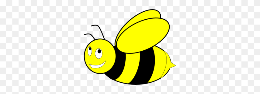 299x246 Black And Yellow Honey Bee Clip Art - Bee Clipart