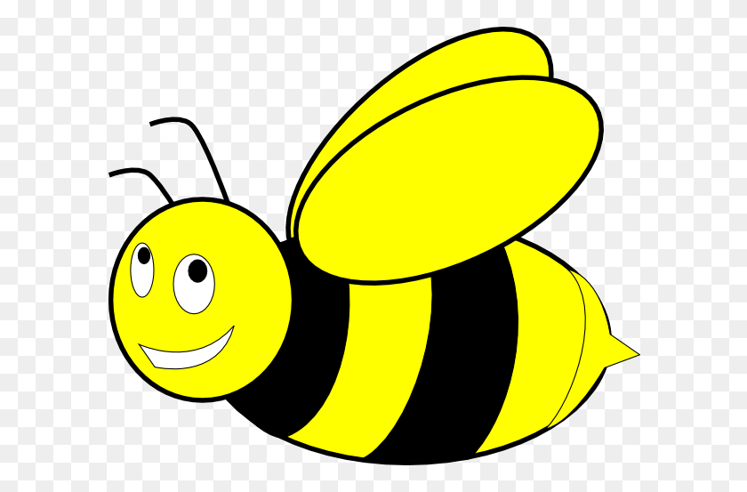 600x493 Black And Yellow Honey Bee Clip Art - Honey Bee Clipart