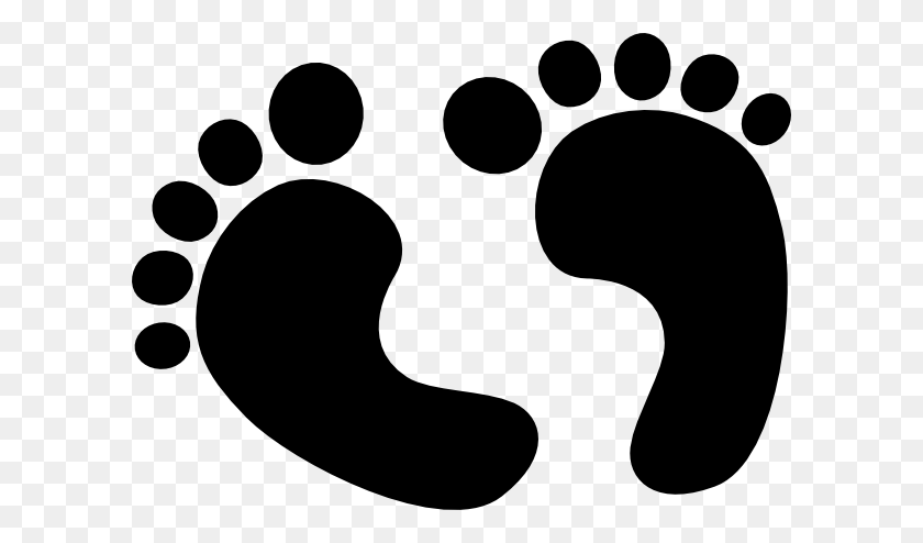 600x434 Black Baby Feet Clip Art - Kindness Clipart Black And White