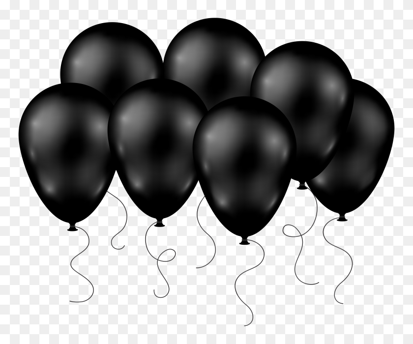 8000x6571 Black Balloons Cliparts - Balloon Clipart Transparent Background