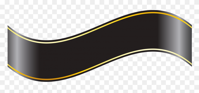 3806x1631 Black Banner Clipart - Pennant Flag Clipart
