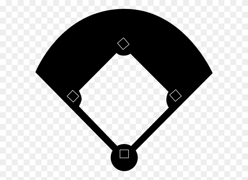 600x550 Black Baseball Field Clip Art - Track And Field Clipart Black And White